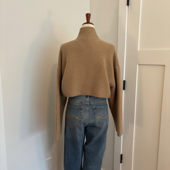 Oak + Fort Camel High Neck Cropped Sweater - Picture 2 of 7
